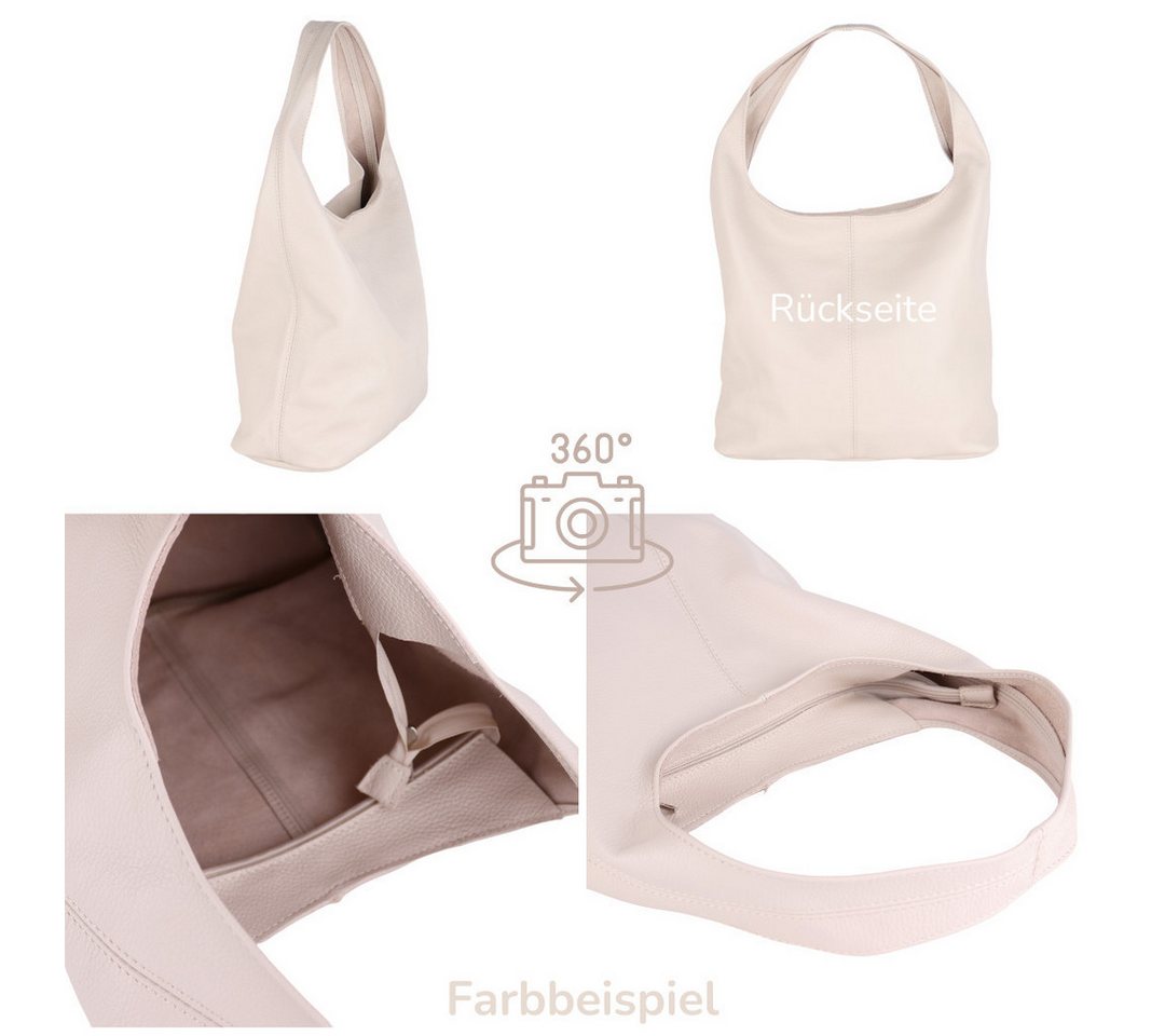 MIRROSI Beuteltasche Damen aus Echtleder, Made in Italy, Shopper Tasche (ca.33x32x16cm) – Bild 3 von 3