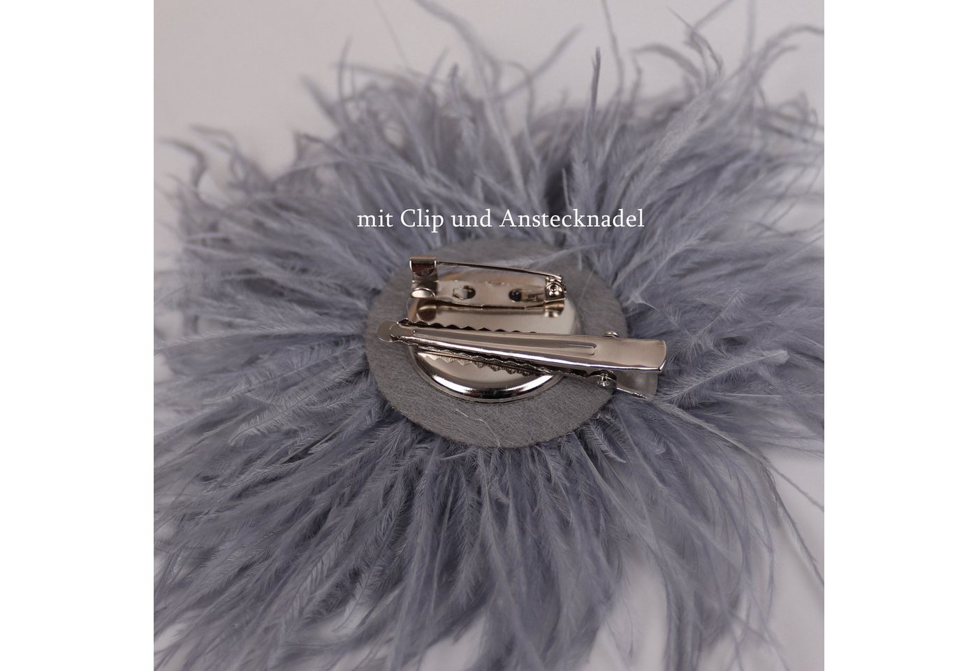 MIRROSI Brosche Edler Federbrosche, Feder-Anstecker im Boho-Vintage Stil, Ausgestattet mit Clip und Anstecknadel für sicheren Halt – Bild 3 von 4