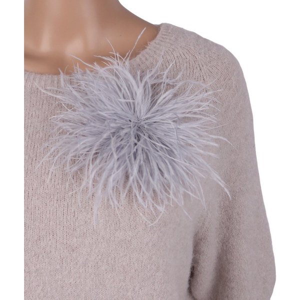 MIRROSI Brosche Edler Federbrosche, Feder-Anstecker im Boho-Vintage Stil, Ausgestattet mit Clip und Anstecknadel für sicheren Halt