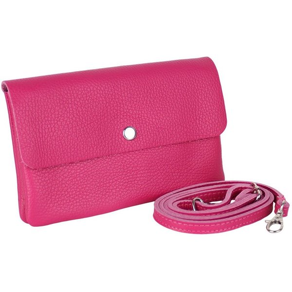 MIRROSI Clutch Damen, Crossbody Bag, Echtleder made in Italy ca.20x12x2cm (Leopard Leo Muster und Unifarbe), Umhängetasche, Schultertasche für jeden Anlass