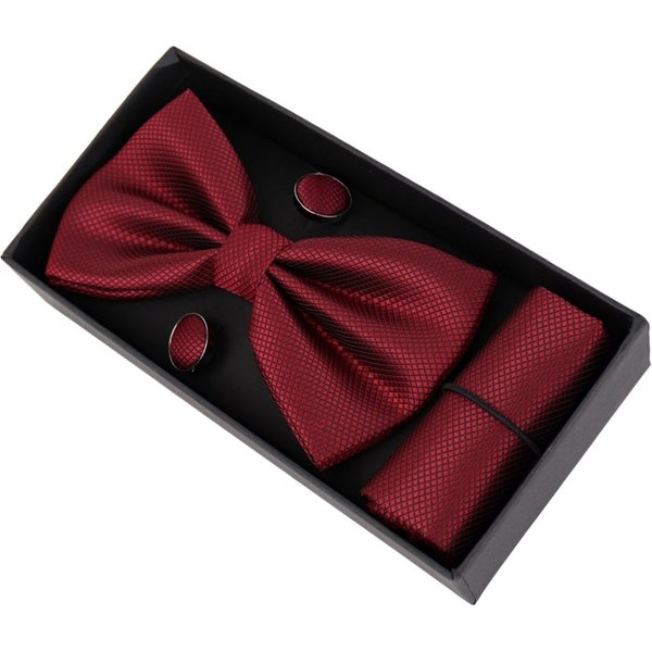 MIRROSI Fliege Herren Set (inkl. 1x Einstecktuch, 1 Paar Manschettenknöpfen) (Hochwertige Verarbeitung und viele Details) Herrenfliege inkl Geschenkbox