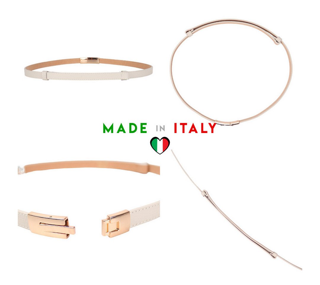 MIRROSI Ledergürtel Damen Gürtel Echtleder, Made in Italy, 18mm breit (Passt fast zu jeder Hosenschlaufe) Einheitsgröße (Geeignet für einen Hüftumfang von ca. 5 – Bild 4 von 5