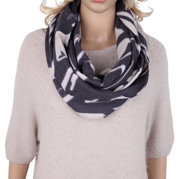 MIRROSI Loop Damen Loop Schal 40x160 cm – superweiche, mit abstraktem Muster, (ca.160x40cm, zweimal um den Hals wickelbar, Neue Kollektion Herbst/Winter 2026), 