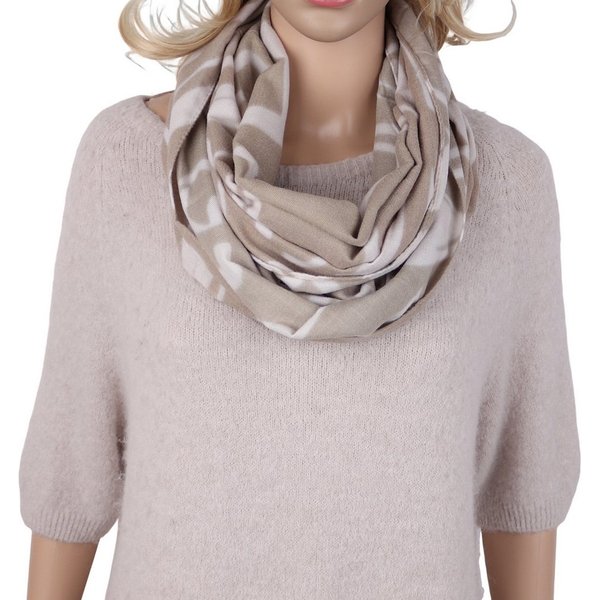 MIRROSI Loop Damen Loop Schal 40x160 cm – superweiche, mit abstraktem Muster, (ca.160x40cm, zweimal um den Hals wickelbar, Neue Kollektion Herbst/Winter 2026), 