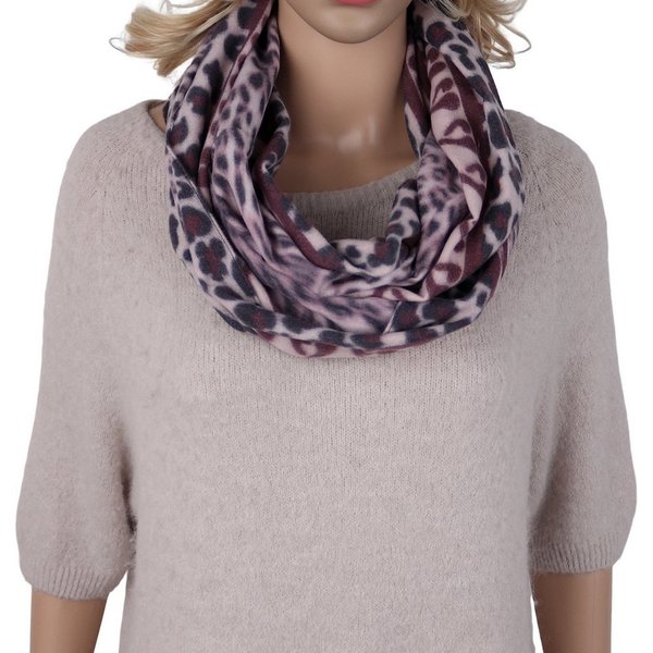 MIRROSI Loop Damen Loopschal, etwas dickerer Stoff, mit Leo-Print, (ca.160x40cm, zweimal um den Hals wickelbar, Neue Kollektion Herbst/Winter 2026), superweiche