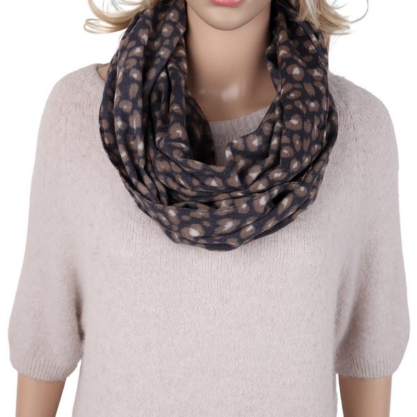 MIRROSI Loop Damen Loopschal, etwas dickerer Stoff, mit Leo Leopard Muster, (ca.160x40cm, zweimal um den Hals wickelbar, Neue Kollektion Herbst/Winter 2026), su