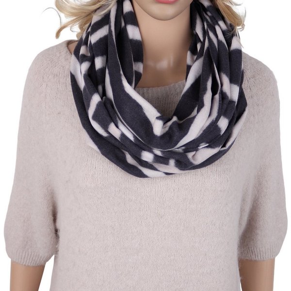 MIRROSI Loop Damen Loopschal, etwas dickerer Stoff, mit Zebramuster, (ca.160x40cm, zweimal um den Hals wickelbar, Neue Kollektion Herbst/Winter 2026), superweic