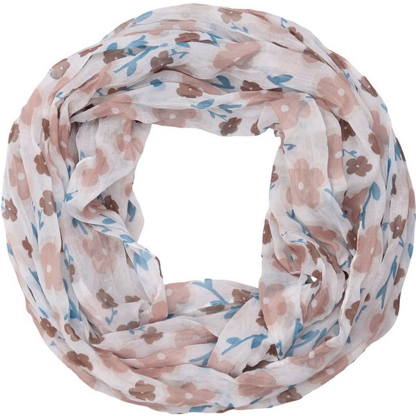 MIRROSI Loop Damen Schal mit Blumen Muster, Weich, Schlauchschal, (ca.45x75cm, zweimal um den Hals wickelbar), Damen Halstuch ideal für Frühling, Sommer oder He