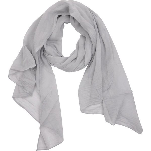 MIRROSI Modeschal Asymmetrischer Schal, Made in Italy 20% Seide 80% Baumwolle, (ca. 170x77cm, Leicht und bequem, Unifarbe), Damen Halstuch ideal für Frühling, S