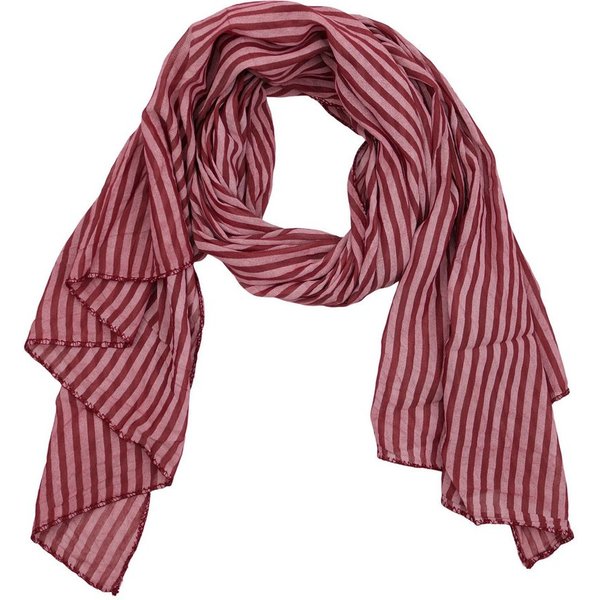 MIRROSI Modeschal Asymmetrischer Schal, Made in Italy 20% Seide 80% Baumwolle, (ca.177x77cm, Leicht und bequem, Streifen Print, Neue Kollektion Herbst/Winter 20