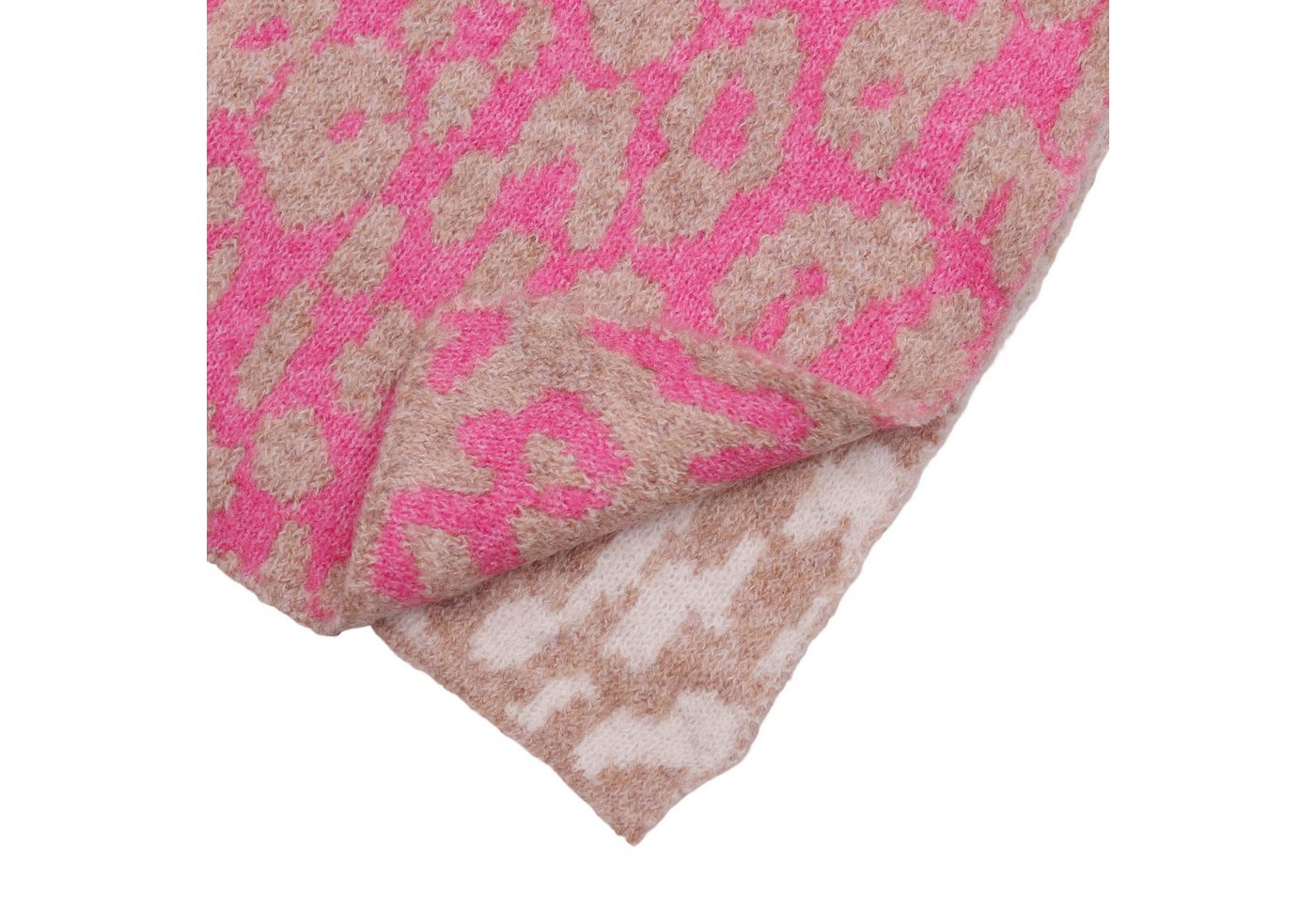 MIRROSI Modeschal Damen Winterschal Strickschal superweicher Leo Schal, (Neue Kollektion Herbst/Winter 2026), warmer Winterschal mit Wolle, Animal Print – Bild 4 von 4