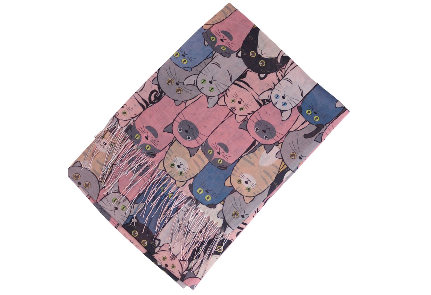 MIRROSI Modeschal Weicher & Leicht Großes Schal, ca.70x185cm, Katzen Print, (70% Viskose 30% Baumwolle, Atemberaubende Designs), Damen Halstuch Stola ideal für  – Bild 3 von 3