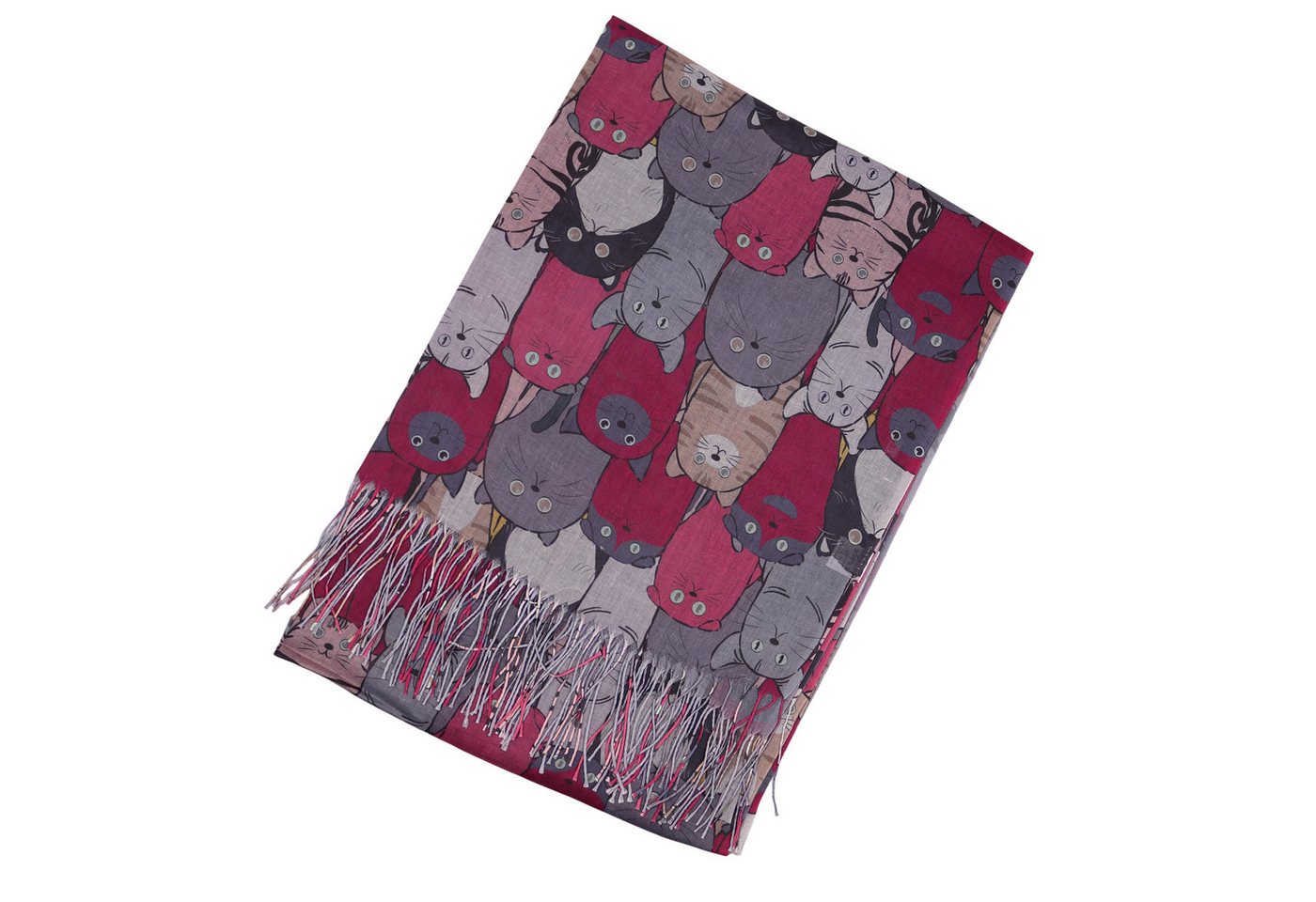 MIRROSI Modeschal Weicher & Leicht Großes Schal, ca.70x185cm, Katzen Print, (70% Viskose 30% Baumwolle, Atemberaubende Designs), Damen Halstuch Stola ideal für  – Bild 3 von 4