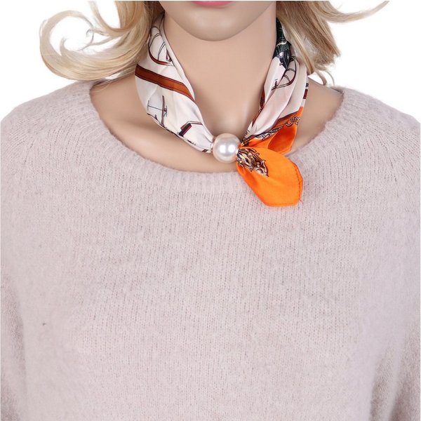 MIRROSI Nickituch Schmales Halstuch mit magnetischem Clip, Damen Halstuch deal für Frühling,Sommer, Herbst