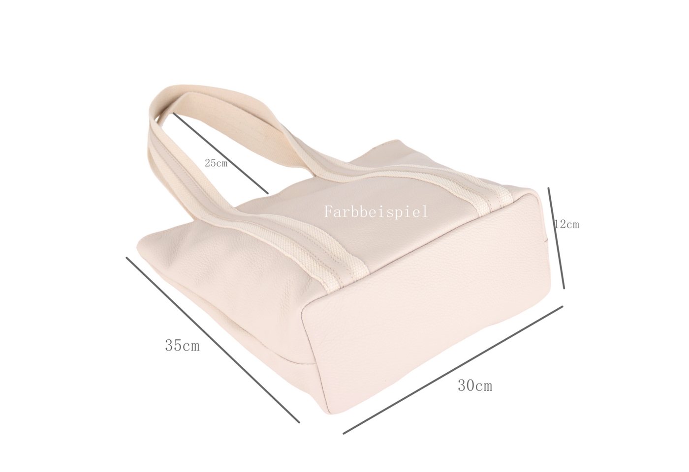 MIRROSI Shopper aus Echtleder, Made in Italy, Shopper Tasche, Tragetasche (30x35x12cm) mit Stauraum A4 Ordner – Bild 4 von 5