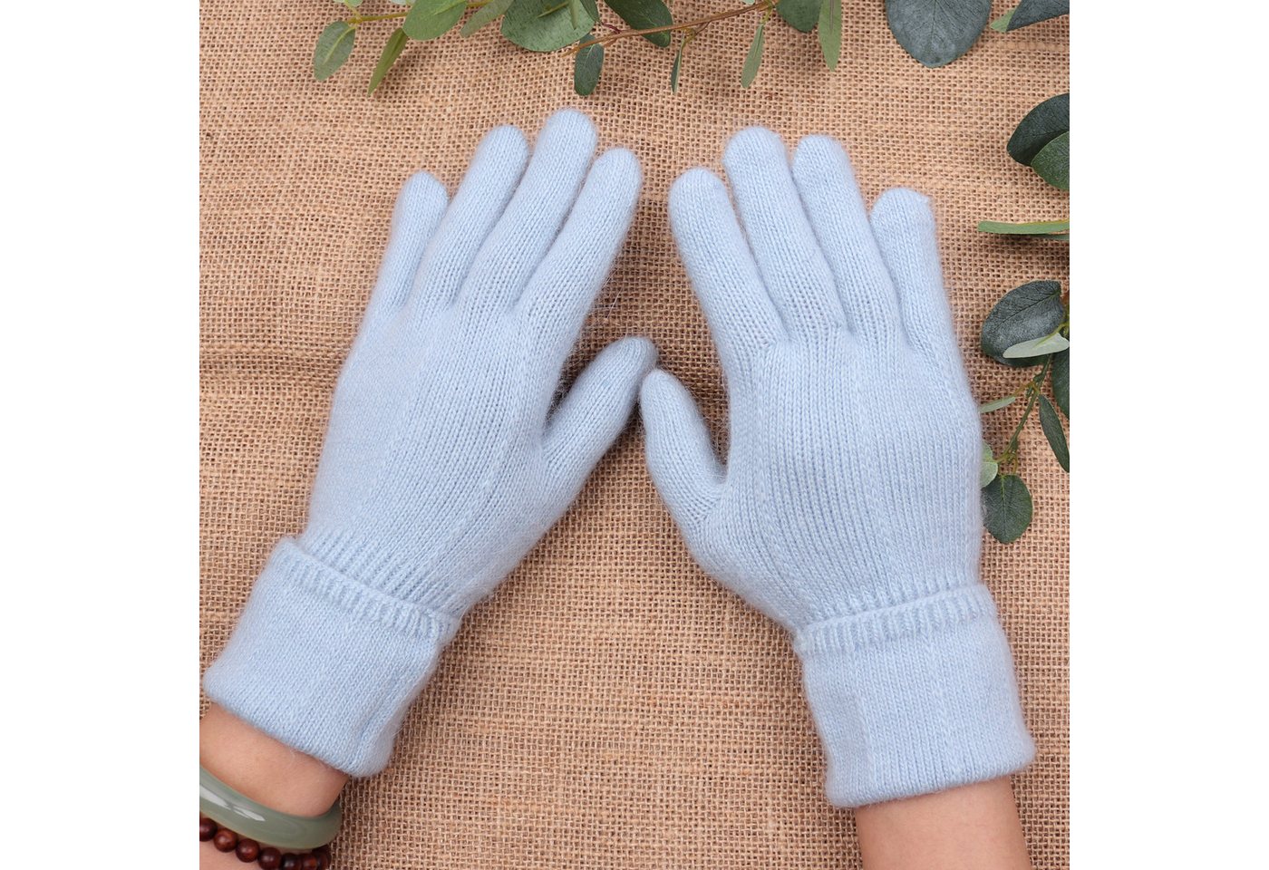 MIRROSI Strickhandschuhe Damen Handschuhe mit 10% mit Kaschmir-Anteil (Einheitsgröße) sehr weich und warm ideal für Herbst oder Winter – Bild 2 von 3