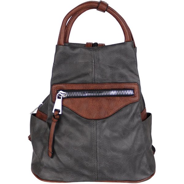 MIRROSI Tagesrucksack Damen Rucksack aus Kunstleder, Cityrucksack mit Tragegriff (ca.28x31x12cm), Reißverschlussfächern & verstellbaren Schultergurten