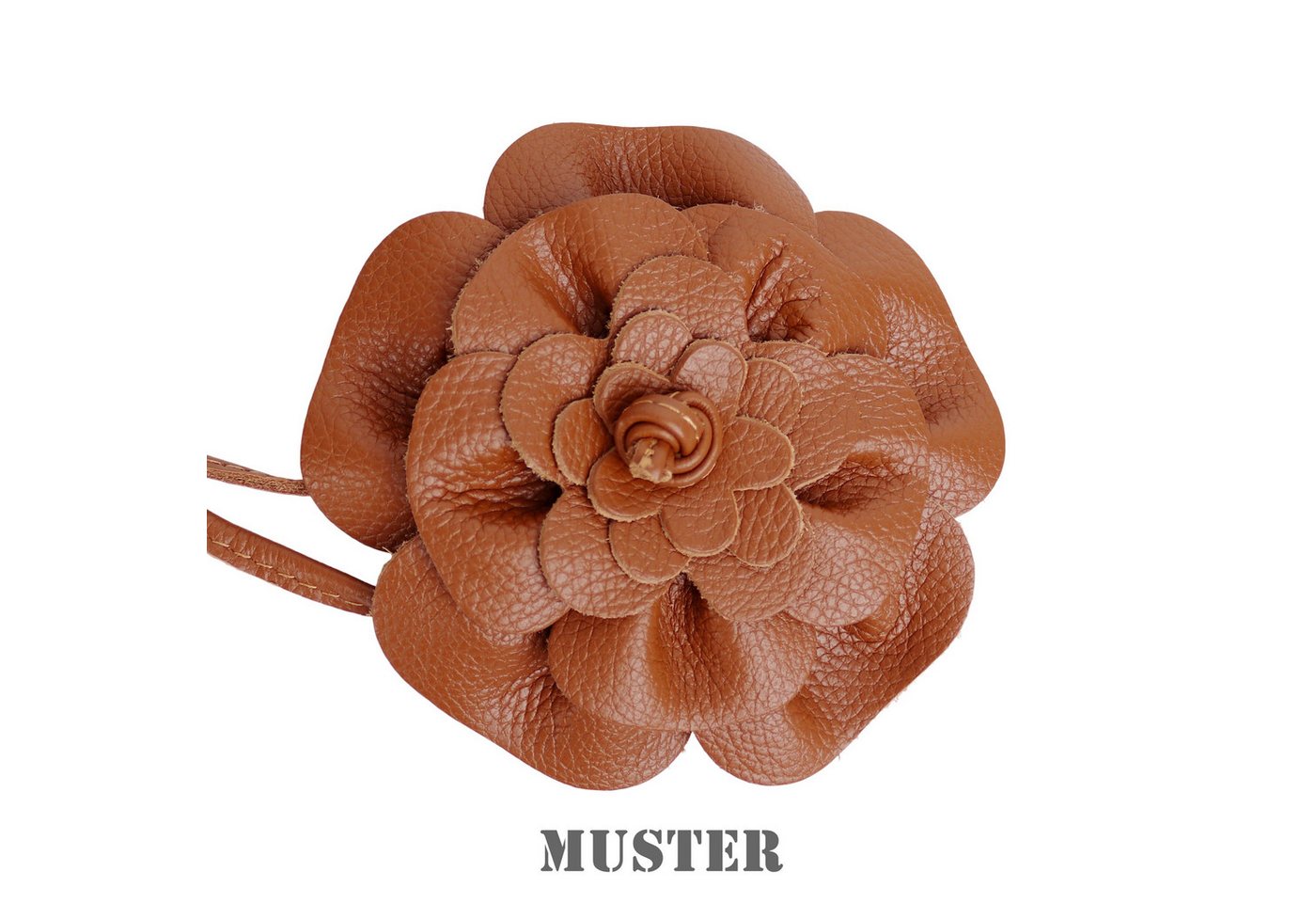 MIRROSI Taillengürtel Blume aus Echtleder zu binden, Einheitsgröße, Made in Italy Einheitsgröße (Geeignet für einen Hüftumfang bis zum ca.150 cm) – Bild 2 von 4