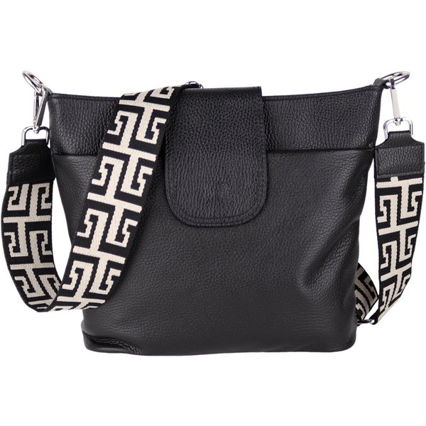MIRROSI Umhängetasche Damen, Crossbody Bag, Echtleder Made in Italy (1 Tasche mit 1 oder 2 Gurte), verstellbaren Schulterriemen), 30x24,50x9cm (BXHXT) viel Stau