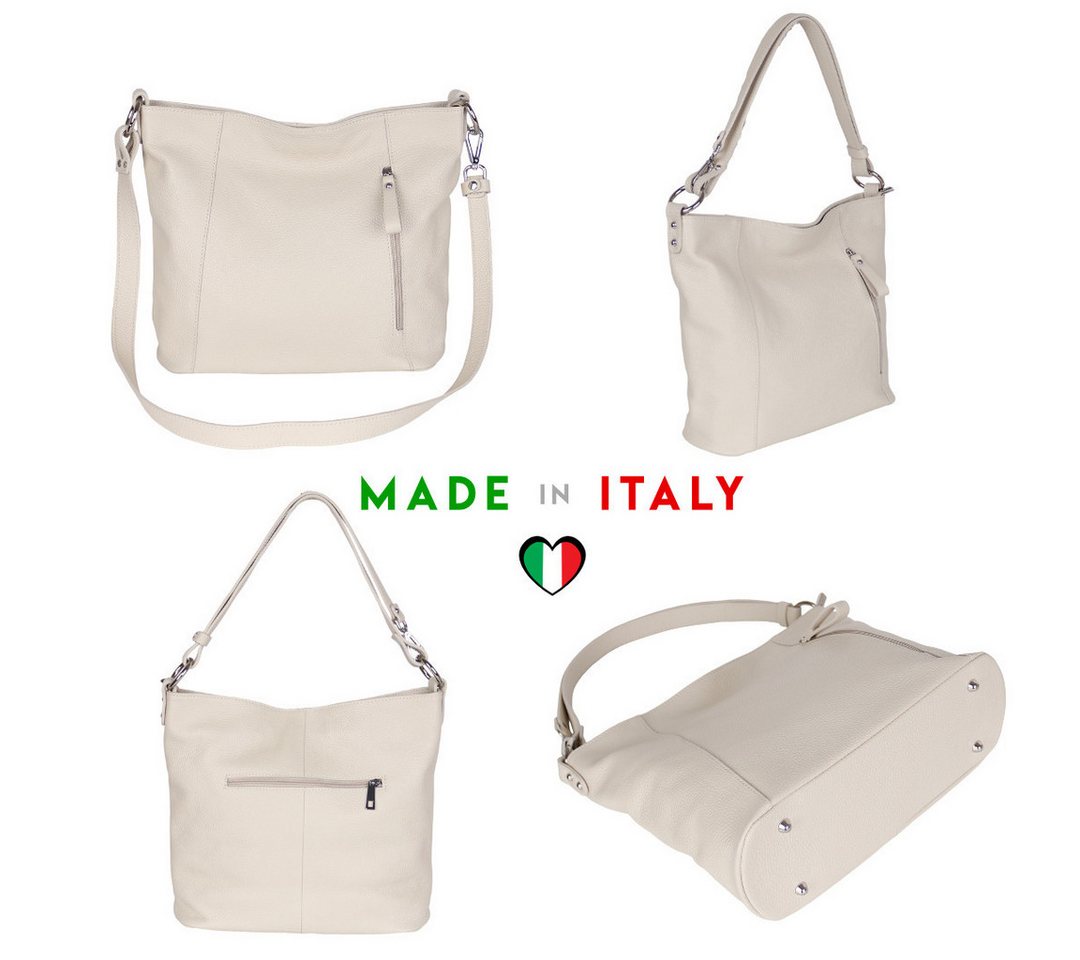 MIRROSI Umhängetasche Damen, Schultertasche,Aus Echtleder, Made in Italy (ca.37x28x11cm) – Bild 3 von 4