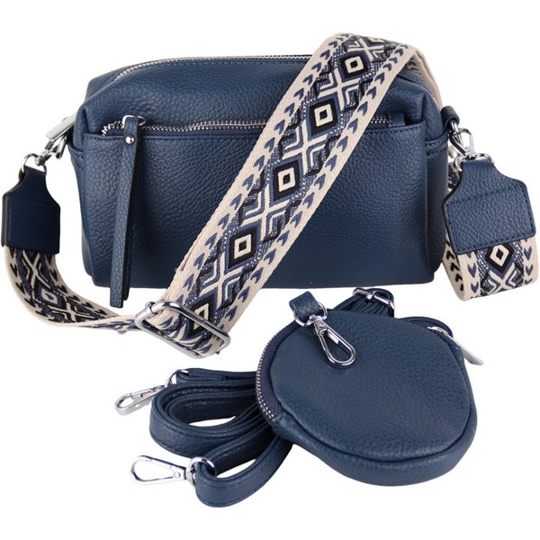 MIRROSI Umhängetasche Damen, Veganleder Crossbody Tasche Bag, Schultertasche (inkl. 1 Münzbeutel und 2 Wechselgurte, 19x14x8cm (BXHXT), gemusterten & verstellba