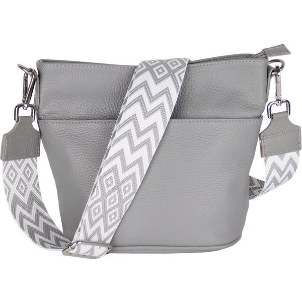 MIRROSI Umhängetasche Damen, Crossbody Bag, Echtleder Made in Italy (1 Tasche 2 Gurte oder Basic Version 1 Tasche 1 Gurt), 24x18x12cm (BXHXT)