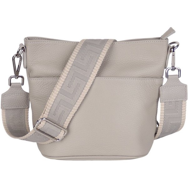 MIRROSI Umhängetasche Damen, Crossbody Bag, Echtleder Made in Italy (1 Tasche 2 Gurte oder Basic Version 1 Tasche 1 Gurt), 24x18x12cm (BXHXT)