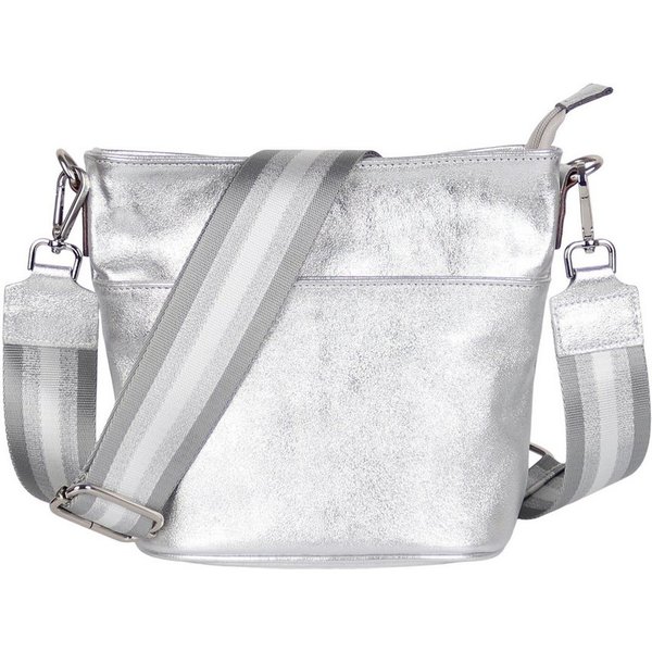 MIRROSI Umhängetasche Damen, Crossbody Bag, Echtleder Made in Italy (1 Tasche 2 Gurte oder Basic Version 1 Tasche 1 Gurt), 24x18x12cm (BXHXT)