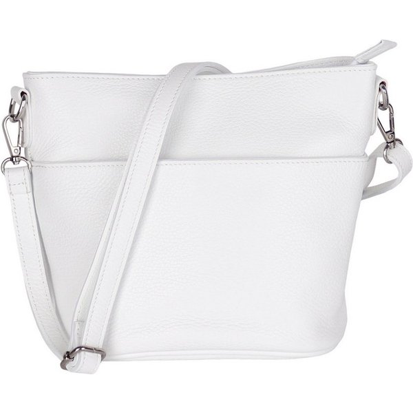 MIRROSI Umhängetasche Damen, Crossbody Bag, Echtleder Made in Italy (1 Tasche 2 Gurte oder Basic Version 1 Tasche 1 Gurt), 24x18x12cm (BXHXT)
