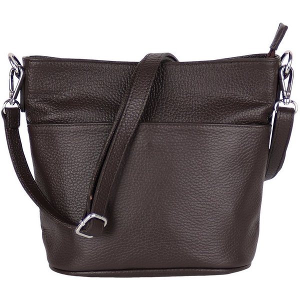 MIRROSI Umhängetasche Damen, Crossbody Bag, Echtleder Made in Italy (1 Tasche 2 Gurte oder Basic Version 1 Tasche 1 Gurt), 24x18x12cm (BXHXT)