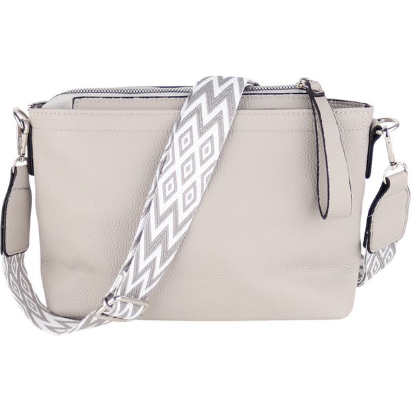 MIRROSI Umhängetasche Damen, Veganleder Crossbody Tasche Bag, Schultertasche (Extra Schlichtes Design mit einem 5 cm breiten Tragegurt, 29x16,5x7cm (BXHXT), gem