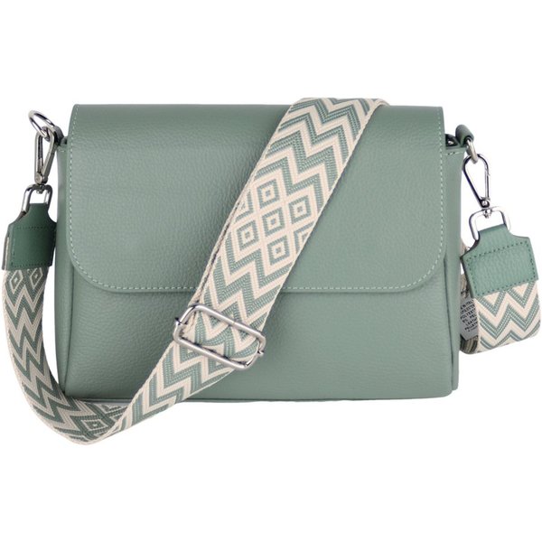 MIRROSI Umhängetasche Damen, Crossbody Bag, Echtleder Made in Italy (1 Tasche 2 Gurte oder Basic Version 1 Tasche 1 Gurt), 27x20x7cm (BXHXT) Mittelgroß