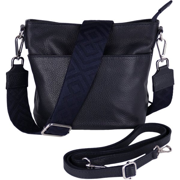 MIRROSI Umhängetasche Damen, Crossbody Bag, Echtleder Made in Italy (1 Tasche 2 Gurte oder Basic Version 1 Tasche 1 Gurt), 24x18x12cm (BXHXT)