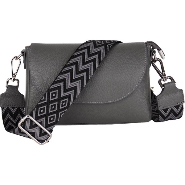 MIRROSI Umhängetasche Damen, Echtleder, Leder, Made in Italy, Mittelgroß (Schultertasche für jeden Anlass (1 Tasche mit 1 oder 2 Gurte), ca.24x15x8cm), Crossbod