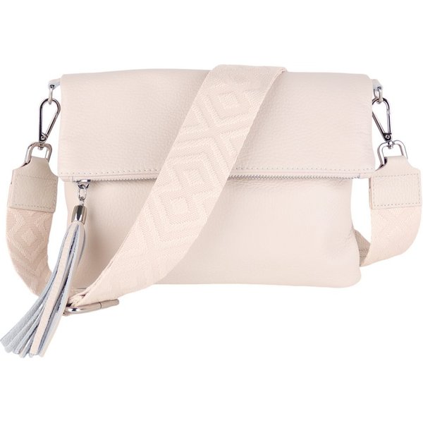 MIRROSI Umhängetasche Damen, Crossbody Bag, Echtleder Made in Italy (1 Tasche 2 Gurte oder Basic Version 1 Tasche 1 Gurt, verstellbaren Schulterriemen), 26x18x2