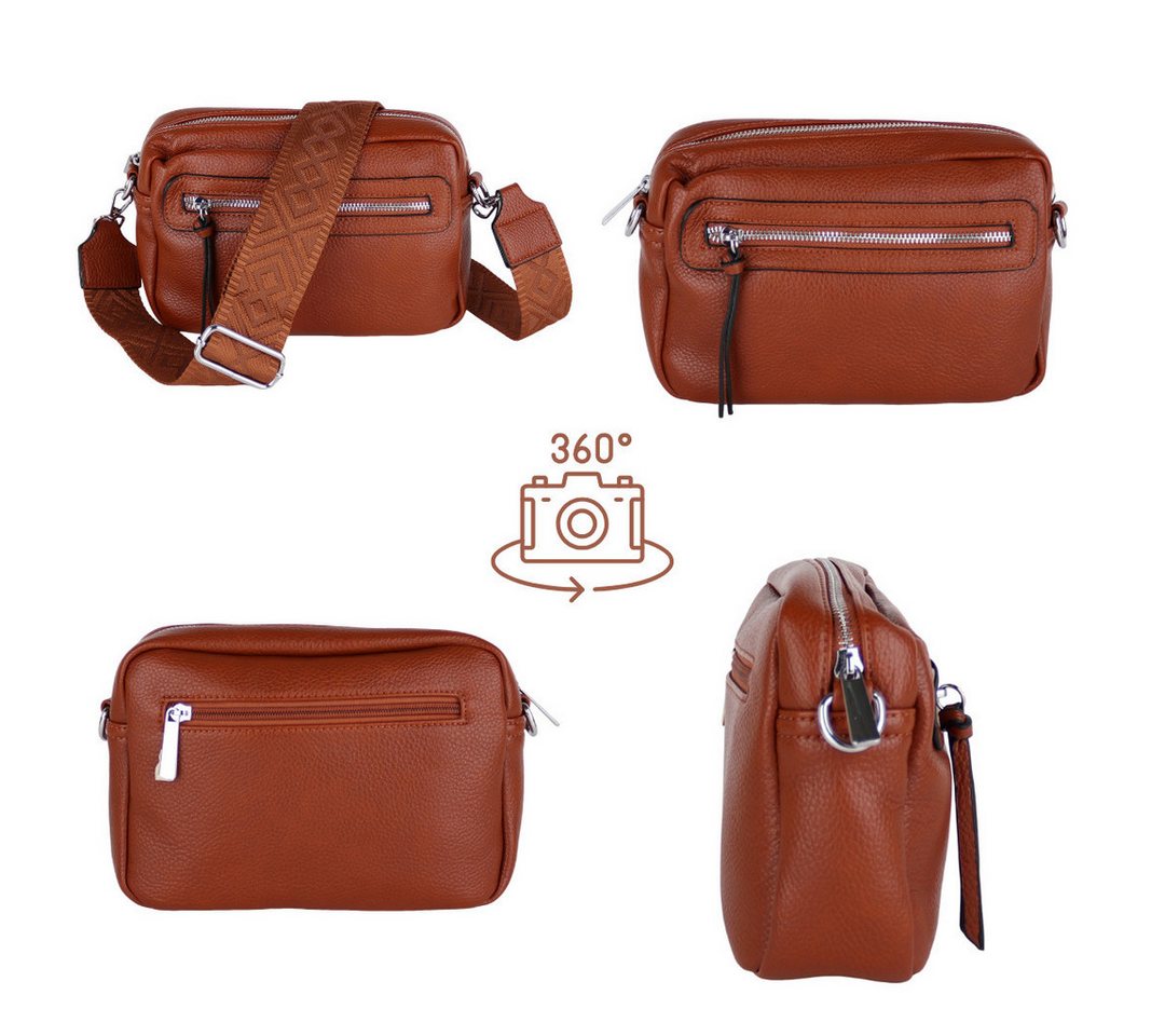 MIRROSI Umhängetasche Damen, Veganleder Crossbody Tasche Bag, Schultertasche (inkl. 1 Münzbeutel und 2 Wechselgurte, 26x16x8cm (BXHXT), gemusterten & verstellba – Bild 3 von 3