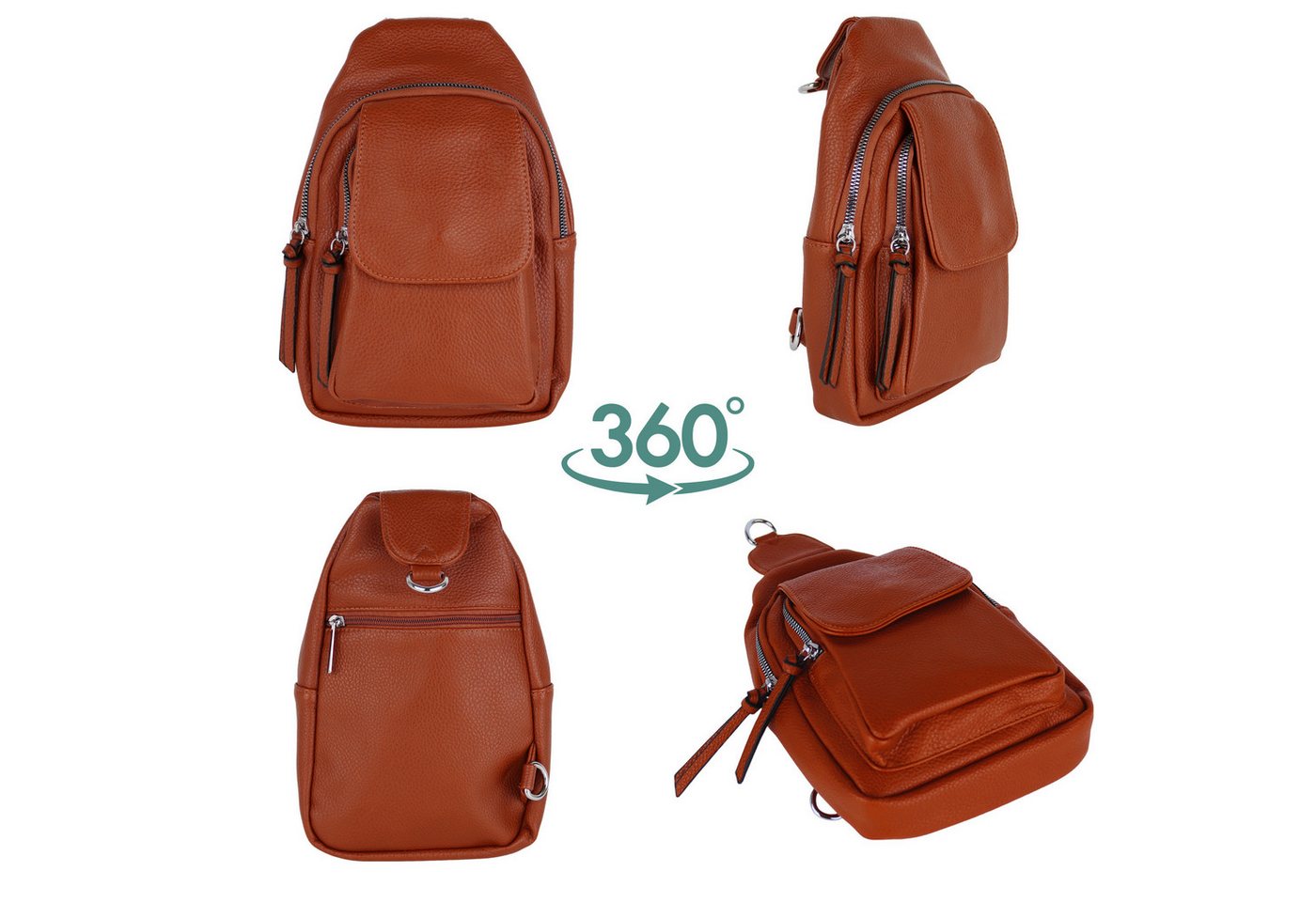 MIRROSI Umhängetasche Sling Bag,Brusttasche, Crossbody 19x28x8cm (für Ausflüge, Reisen, Wanderungen, und Partys, Mittelgroß), auch für die Verwendung als Rucksa – Bild 2 von 3