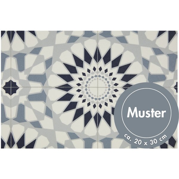 misento Vinylboden Arctic in Boho Fliesenoptik, für Feuchtraum- und Privatbereiche, PVC Bodenbelag Meterware 200/400 cm Breite, 2,8 mm Stärke
