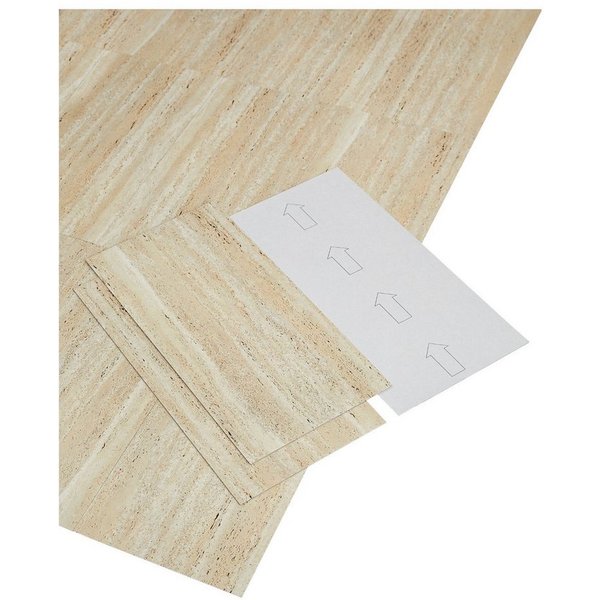 misento Vinylboden selbstklebend in Beton- und Marmoroptik, 24 PVC Fliesen je ca. 60,96 x 30,48 cm, PVC Bodenbelag 4,46 m², für Fußbodenheizung, Badezimmer, Woh