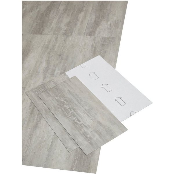 misento Vinylboden selbstklebend in Beton- und Marmoroptik, 24 PVC Fliesen je ca. 60,96 x 30,48 cm, PVC Bodenbelag 4,46 m², für Fußbodenheizung, Badezimmer, Woh