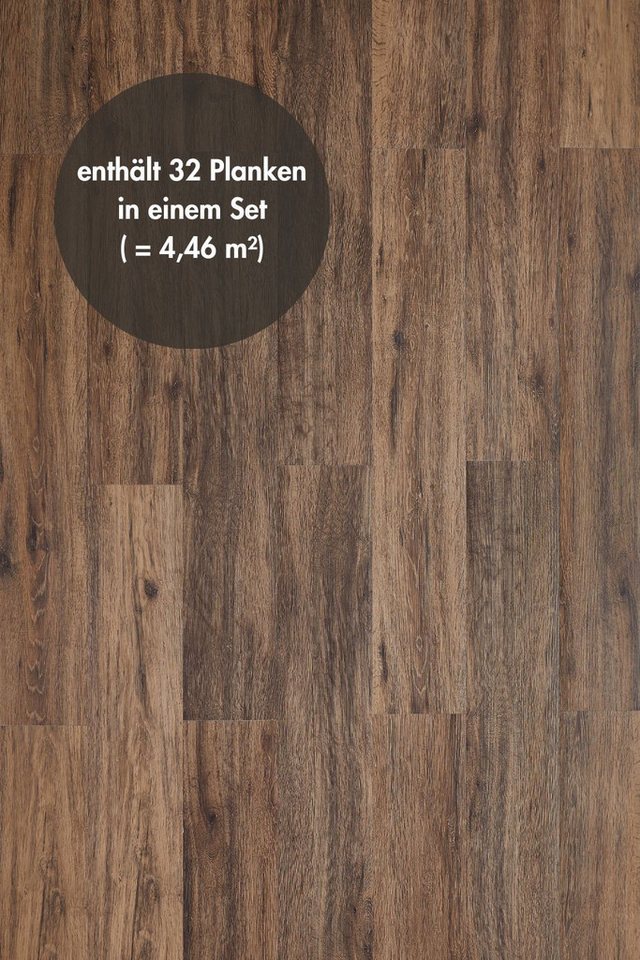 misento Vinylboden selbstklebend in Holzoptik, 32 PVC Planken je ca. 15,2 x 91,4 cm, PVC Bodenbelag 4,46 m², für Fußbodenheizung, Badezimmer, Wohnräume – Bild 2 von 5