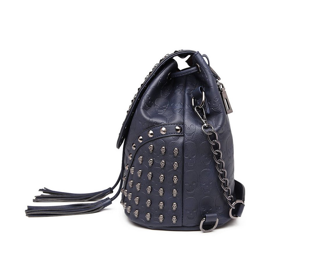 Miss Lulu Rucksack Mode Rucksack, Handtaschen für Frauen mit Ketten-Schultergurt & Nieten – Bild 3 von 5