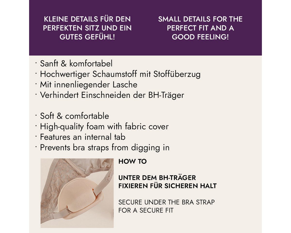 Miss Perfect BH-Träger 20161-162, Foam Shoulder Pads – Schulterpolster mit Trägerkissen – Bild 4 von 5