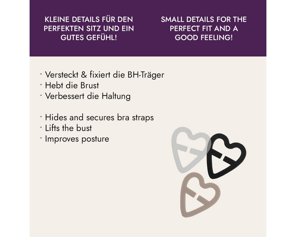 Miss Perfect BH-Träger 60331, Bra Heart Straps Connector – Herz BH-Träger-Verbinder – Bild 3 von 4