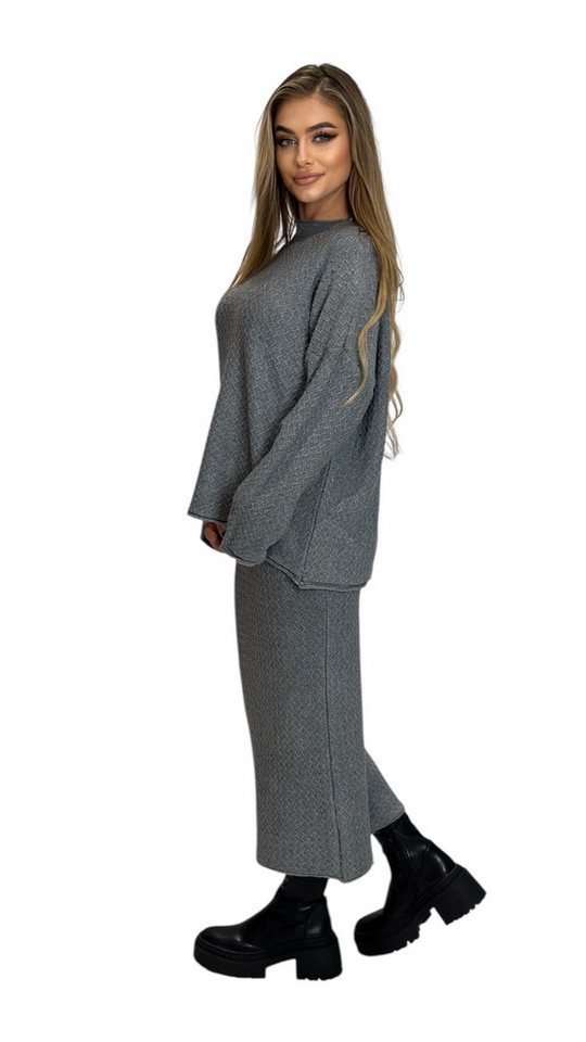 Mississhop Strickkleid Strickset Strickanzug Rock Pullover Damen M.395 – Bild 3 von 3