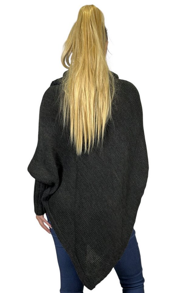 Mississhop Strickponcho Poncho Strick Sweatshirt Pullover Umhang Überwurf – Bild 5 von 5
