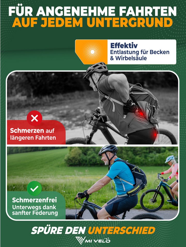 MIVELO Sattelstütze Sattelstütze gefedert mit 27,2 / 30,9 / 31,6 mm Durchmesser, Federsattelstütze – Bild 2 von 5