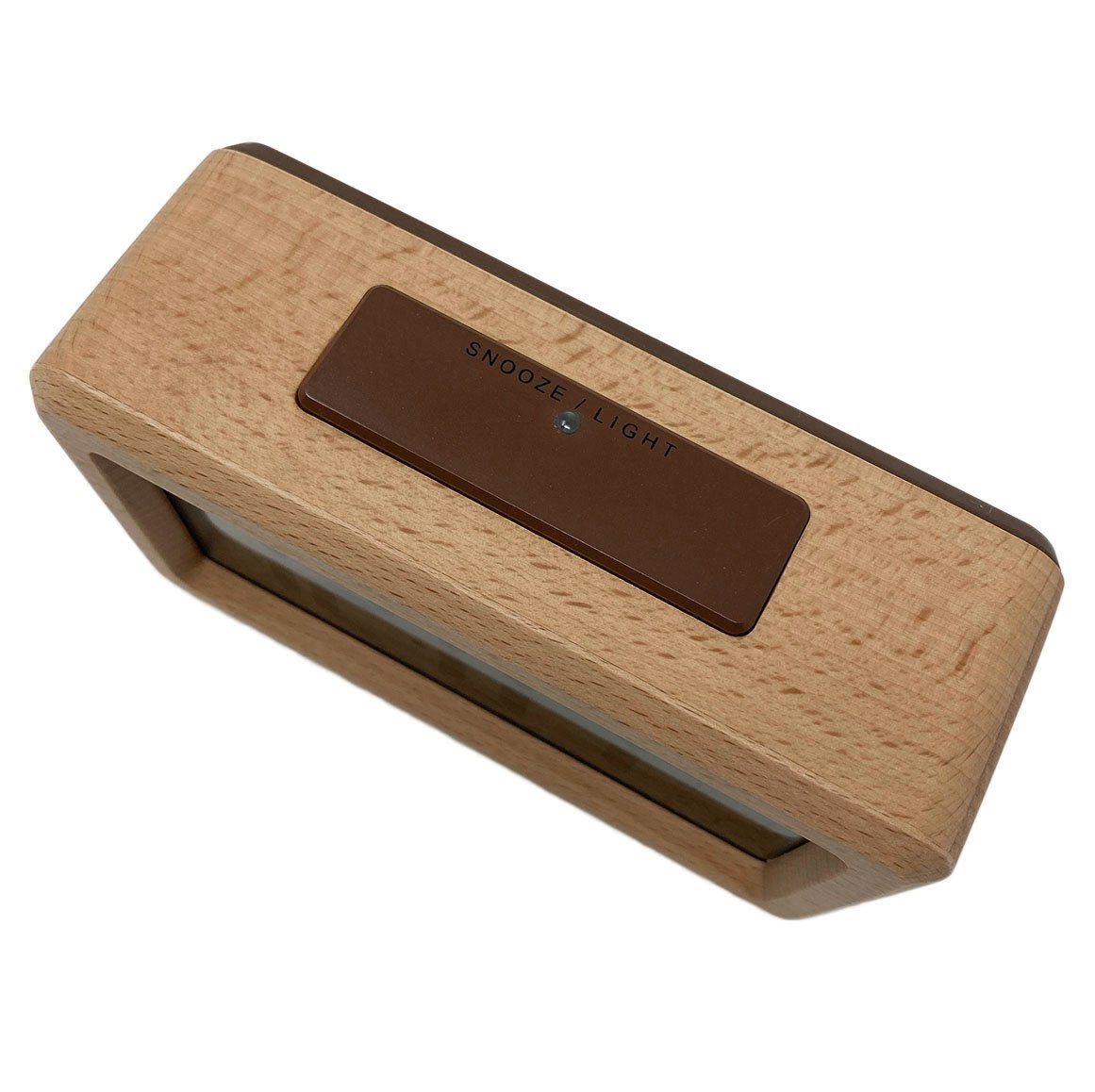 mixed 24 Wecker Wecker in Bambus / Holz Optik mit Lichtsensor und Schlummerfunktion großes Display große Zahlen – Bild 3 von 4
