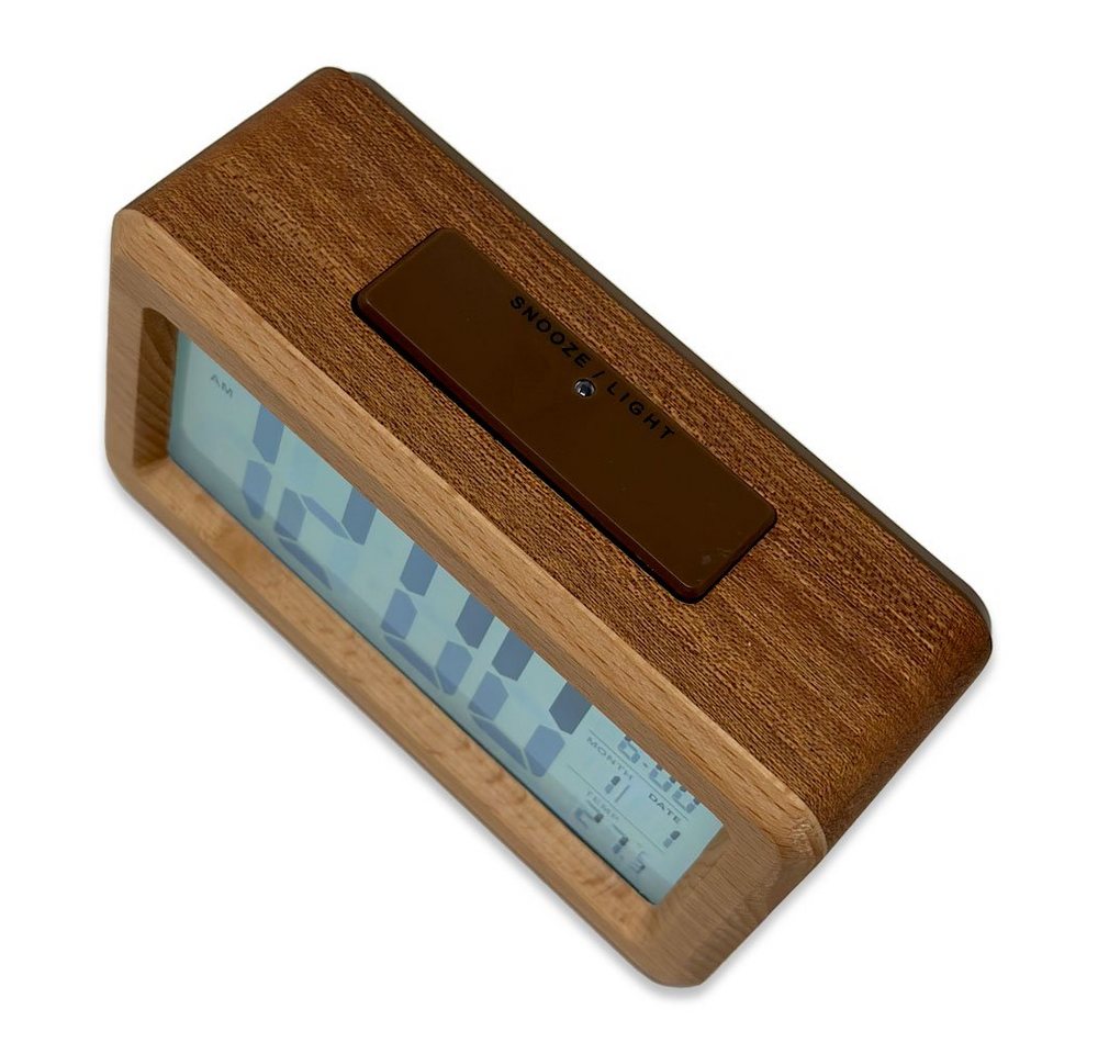 mixed 24 Wecker Wecker in Bambus / Holz Optik mit Lichtsensor und Schlummerfunktion großes Display große Zahlen – Bild 3 von 4