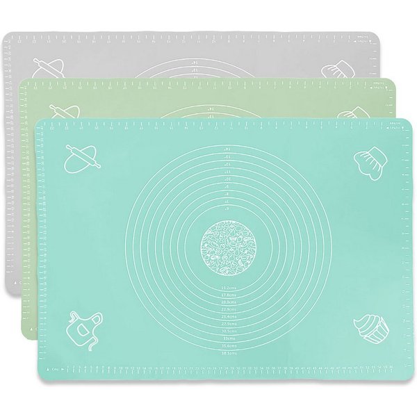 mixed24 Ausrollmatte XXL Silikon Backmatte Backunterlage 65x45cm Dauerbackmatte, Teigmatte Ausrollmatte
